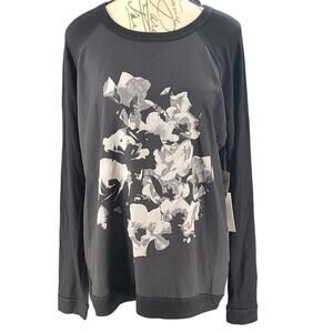Eric + Lani long sleeve black floral shirt size Medium Dark feminine Whimsigoth